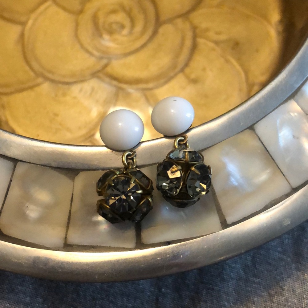 White Stud Earrings